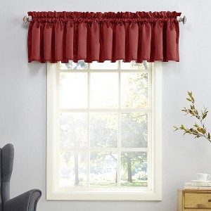 54"x18" Sun Zero Room Darkening Seymour Rod Pocket Curtain Valance - 1 of 3