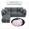 CAVINAS Premium Modular Sectional Sofa - L-Shaped Couch with Ottoman, Down-Filled, 3D Linen Fabric and Reversible Chaise for Living Room,Apartment - 4 of 4