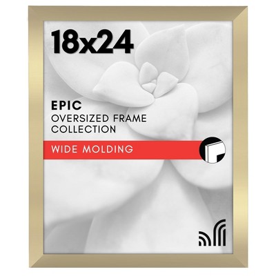 Americanflat 18x24 Poster Frame in Gold with Polished Plexiglass-Horizontal and Vertical Formats with Included Hanging Hardware
