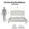 Okak King Size Bed Frame, Upholstered Wingback, Premium Cream White Chenille for Bedroom, Minimalist Designs - 2 of 4