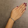 Haus of Brilliance Silver Created Sapphire and Emerald Semi Eternity Bangle Bracelet - 4 of 4