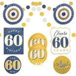 Sparkle and Bash 12 Pieces 60th Birthday Party Supplies, Table Centerpieces, Wall Ceiling Decorations Confetti String