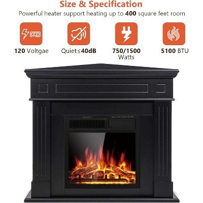 ZAFRO Corner Electric Fireplace with Mantel, TV Stand Electric Fireplace Heater for Living Room, Bedroom