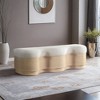 Meridian Furniture,Savoy Velour Fur Fabric Bench - 2 of 4