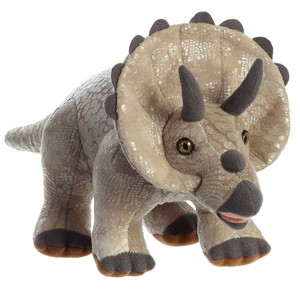 Aurora Large Triceratops Dinos & Dragons Ferocious Stuffed Animal Brown 13" - 1 of 4