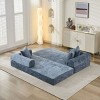 Modular Chenille Folding Floor Sofa with 3 Pillows, Convertible Sleeper Couch for Small Spaces, Living Room or Bedroom – The Pop Home - 4 of 4