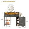 Fredees Corner Vanity Desk with 3-Color LED Mirror and Charging Station - 2 of 4