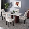 Christopher Knight Home Set of 4 Pertica Contemporary Fabric Dining Chairs Light Beige with Blue Floral: Upholstered, Rubberwood Legs, Polyester - 2 of 4