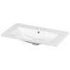 30" Single Bathroom Basin Sink, Vanity Top Only, 3-Faucet Holes, Resin - 4 of 4