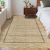 Scalloped Washable Bordered Living Room Bedroom Rug, Ultra Thin Non Slip Indoor Farmhouse Carpet for Dining Room - 4 of 4