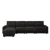GDFStudio Venti Modern 126'' 4-Seater Corduroy Upholstered L-Shaped Sectional Sofa with Cushions and Pillows - 3 of 4