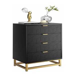 Zstar Bedroom Dressing Table, 4 Drawer Dresser with Metal Legs - 1 of 4