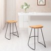 MH London Ember 29" Saddle Seat Solid Wood and Metal Bar Stool - 2 of 4