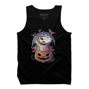 Men's Design By Humans Spooky Unicorn Funny Cute Magic Halloween By EduEly Tank Top - 1 of 4