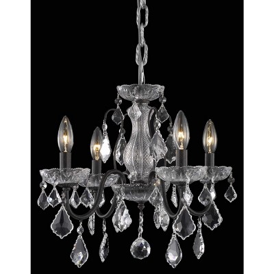 Elegant Lighting Calista Collection Pendant D17in H15in Lt:4 Dark Bronze Finish