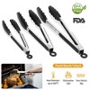 iMountek
 3Pcs Kitchen Tongs Set, Stainless Steel Locking Food Tongs with Silicone Tips, Heat Resistant 600°F white - 4 of 4