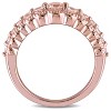 EVERLY JEWELRY | Rose Plated Sterling Silver 1.05 CT TGW Morganite Graduated Ring - 3 of 4