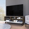 53.9 inch Wood TV Stand with Four Legs, Three Open Shelves, Two Upturned Drawers, and Superior Top for Living Room and Bedroom - 3 of 4