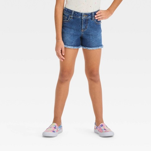 Girls' Floral Embroidered High-rise Ankle Straight Jeans - Cat & Jack™  Medium Wash 8 : Target