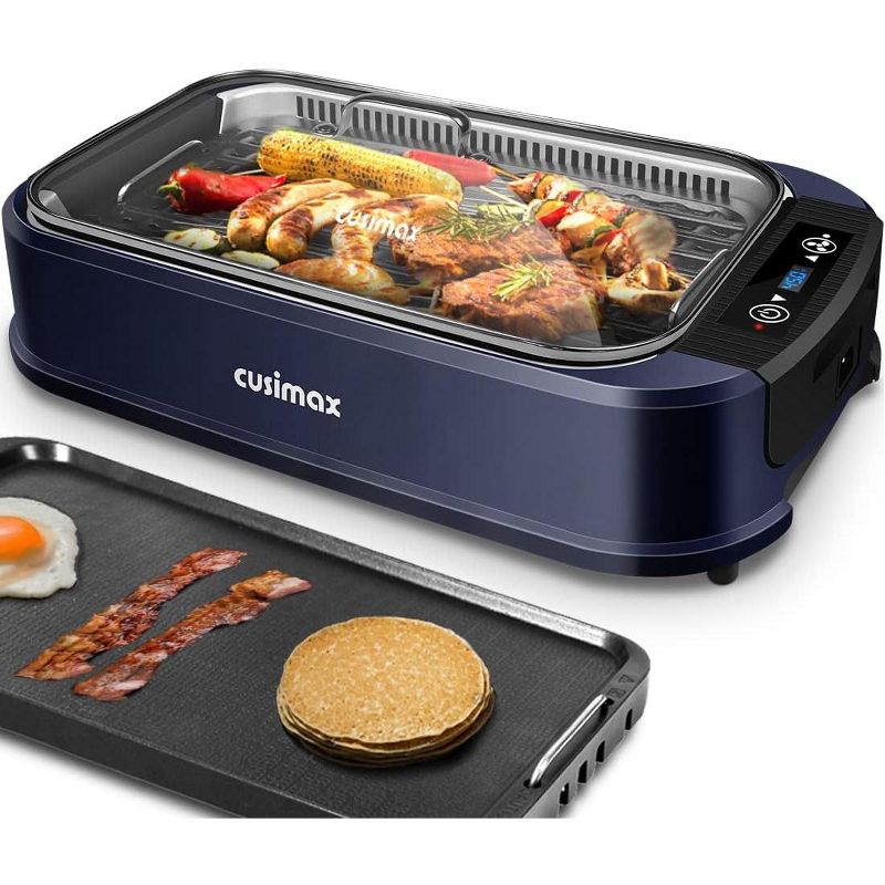 Cusimax Electric Portable Indoor Smokeless Grill, Double Plates, 1 of 5