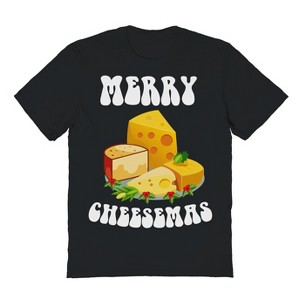 Rerun Island Men's Christmas Merry Cheesemas Short Sleeve Graphic Cotton T-Shirt - 1 of 1