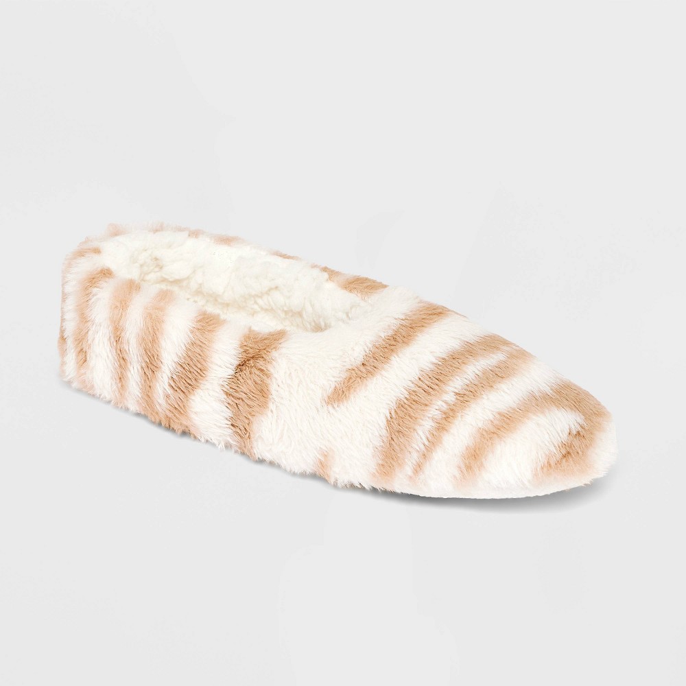 UPC 196983748104 Women's Zebra Faux Fur Cozy PullOn Slipper Socks