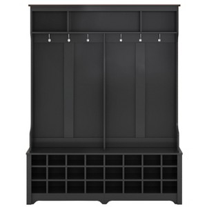 NicBex 60 inch Hall Tree for Hallway,Modern Coat Racks with 6 Metal Hooks,Entryway Furniture for Hallway,Living Room,Bedroom,Black/White - 1 of 4