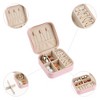 Unique Bargains Mini Portable PU Leather Travel Storage Display Holder Jewelry Box for Women and Girls Gifts - 3 of 4