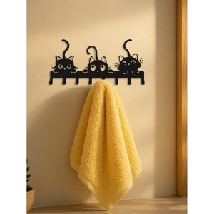 KTMBDW Key Holder Wall Mount, Metal 8 Hooks, Keys Organizer Rack for Doorway, Decoration and Functional Items for Home Housewarming Gifts (Cats Theme) - 1 of 4