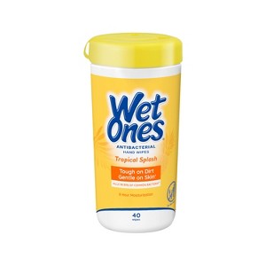 Wet Ones Antibacterial Hand Wipes Canister - Tropical Splash - 40ct - 1 of 4