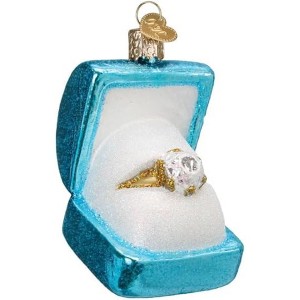 Old World Christmas Blown Glass Ornament for Christmas Tree, Something Blue Ring Box - 1 of 4