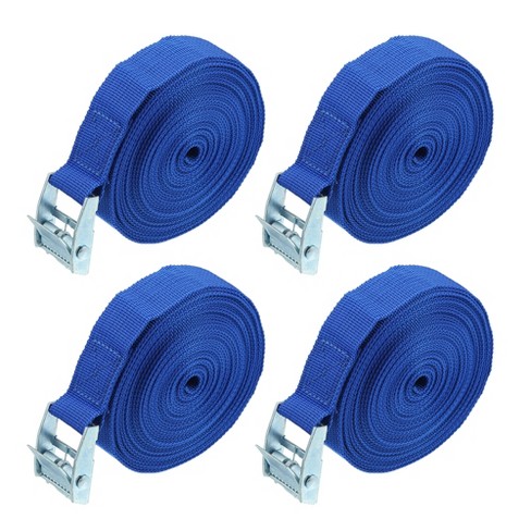 Unique Bargains 19.69ft Motorcycle Bike Car Cargo Tie Down Straps Heavy  Load Lashing Strap Tension Travel Luggage Strap Adjustable Blue 4 Pcs