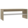 vidaXL Coffee Table White and Sonoma Oak Engineered Wood Small - 2 of 4