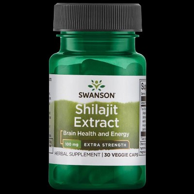 Swanson Shilajit Extract - Extra Strength 100 mg 30 Veg Capsules.