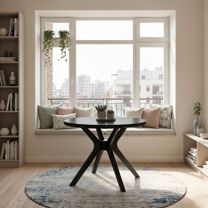 Cross Leg Round Dining Table (38in x 38in / 966mm xm 966m) - 1 of 4