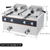 Dual Tank Electric Deep Fryer, Commercial Countertop Fryer with Faucet, Stainless Steel Oil Drain & Timer for Home and Restaurant Use - 2 of 4