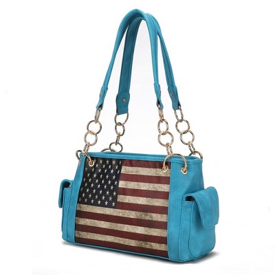 MKF Collection Alaina Vegan Leather Women’s Flag Shoulder Bag by Mia K
