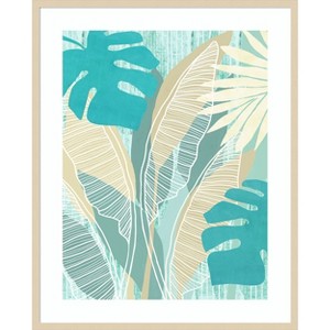Amanti Art Aqua Tropical I by Flora Kouta Wood Framed Wall Art Print - 1 of 4