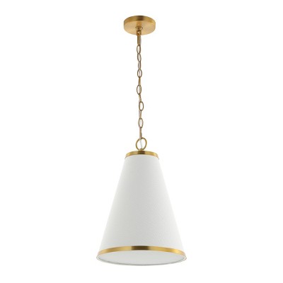Adelais 12" Pendant - PND4136 - Gold/White - Safavieh