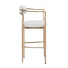 PAGED Modern Fabric Bar Height Stools Set of 2, Counter Stool Chair with Back, Arms and Iron Legs for Bar, Kitchen - 4 of 4