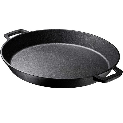 Bruntmor 16'' Black Pre-Seasoned Cast Iron Skillet with Dual Handles