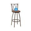 27.3'' Industrial Counter Bar Stools Set Of 2, Country Style Barstools With Metal Back, Fabric Seat And Footrest For Indoor Bar Dining Room Kitchen - 4 of 4