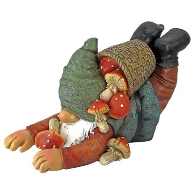 Design Toscano Clumsy Karl The Mushroom Hunter Gnome Statue - Multicolored