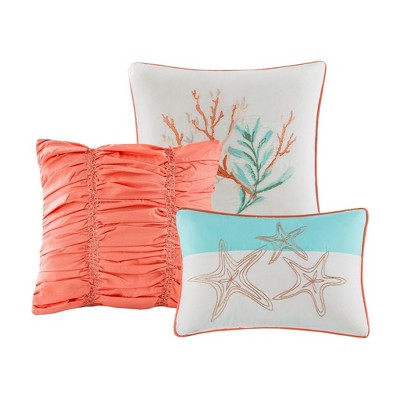 GDFStudio Guy 7 Piece Cotton Sateen Comforter Bedding Sets, Coral, Queen — фото 4