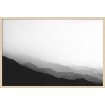 41"x28" Virgin Mountains II by Laura Marshall Wood Framed Wall Art Print Brown - Amanti Art