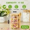 4-Pack 17oz Airtight Glass Jars with Bamboo Lids & Spoons for Oats & Dry Food - 2 of 4