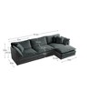 Oversized 111.42" Chenille Modular L-Shaped Sectional Sofa with Double-layer Cushion and Ottoman, 4-Piece Free combination Sofa - 2 of 4