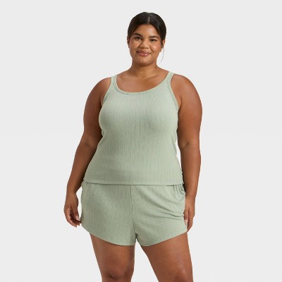 Women's Ribbed Tank Top and Shorts Pajama Set - Auden™