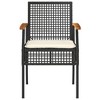 vidaXL Black Patio Chairs with Cushions - 2-Piece Set, Outdoor Furniture, PE Rattan/Acacia Wood, 21.3" x 22.4" x 33.5", Cream White Cushions - 4 of 4