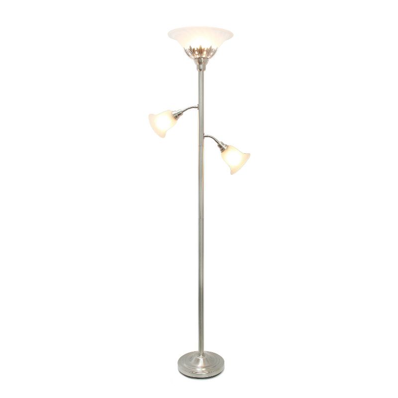 3-Light Floor Lamp with Scalloped Glass Shade - Elegant Designs, 3 of 10